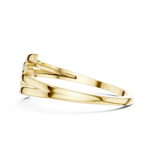 Fluidity Linear Round DIAMEUR Diamond Bypass Stackable Ring - Image 4