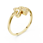 Essence Round Brilliant Intertwined Hearts Solitaire Ring