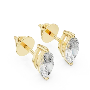 Marquise Solitaire Diamond Stud Earrings - Image 2