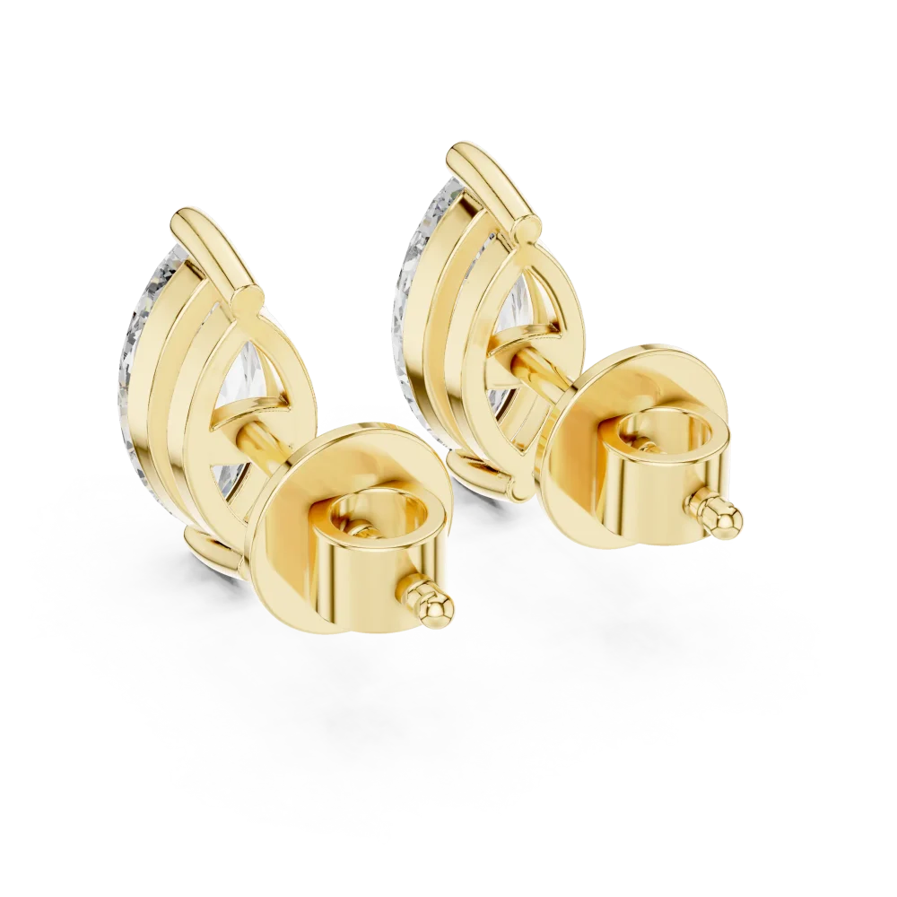 Marquise Solitaire Diamond Stud Earrings - Image 3