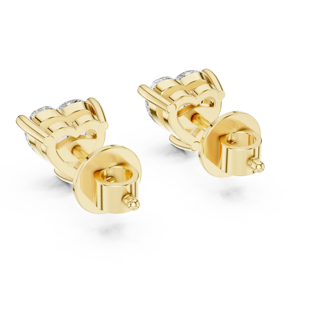 Amore Heart Solitaire Stud Earrings - Image 2