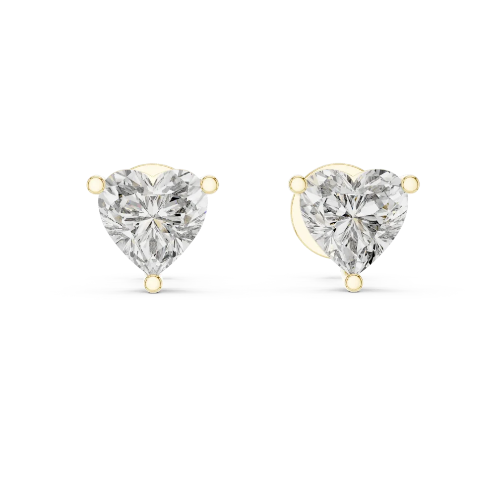 Amore Heart Solitaire Stud Earrings - Image 3