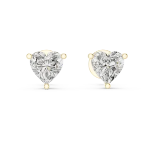 Amore Heart Solitaire Stud Earrings - Image 3