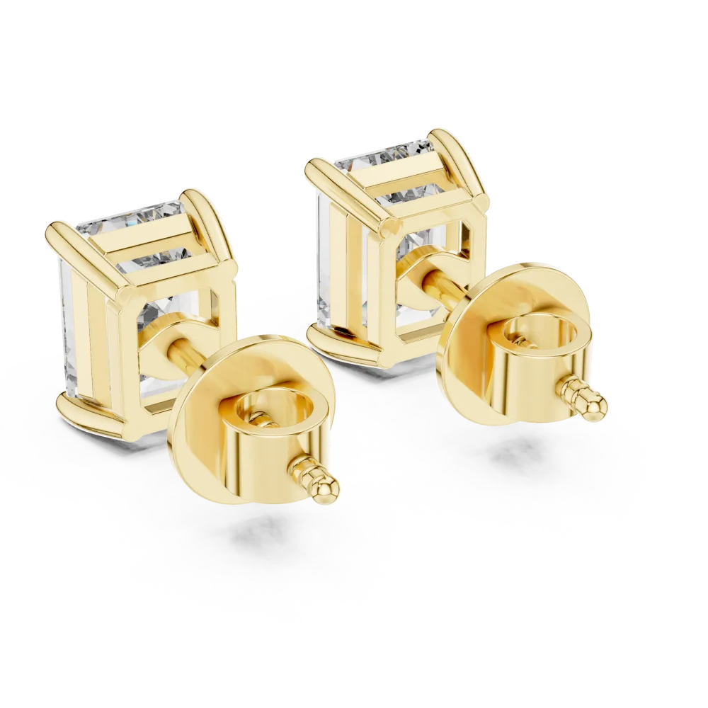 Elara Emerald Solitaire Stud Earrings - Image 2