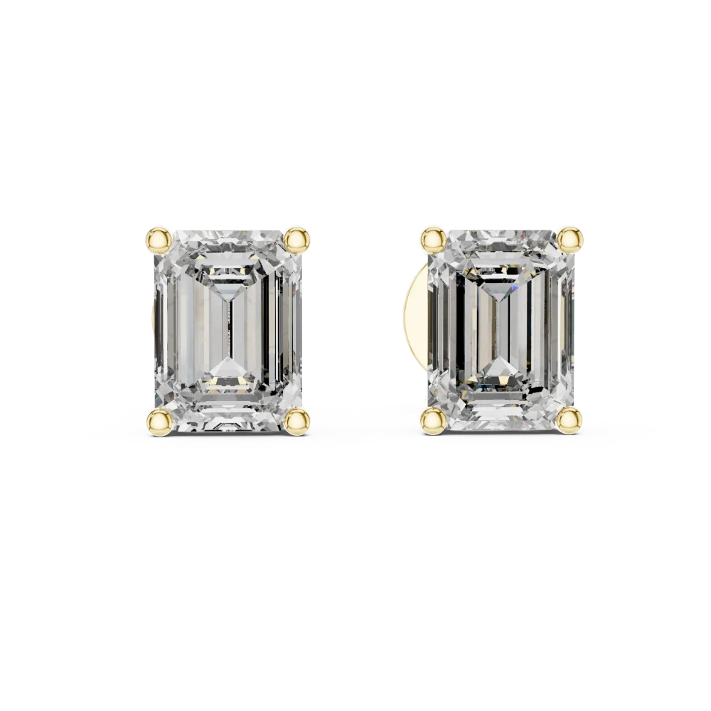 Elara Emerald Solitaire Stud Earrings - Image 3