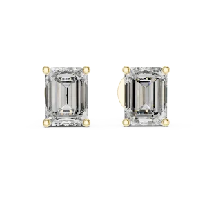 Elara Emerald Solitaire Stud Earrings - Image 3