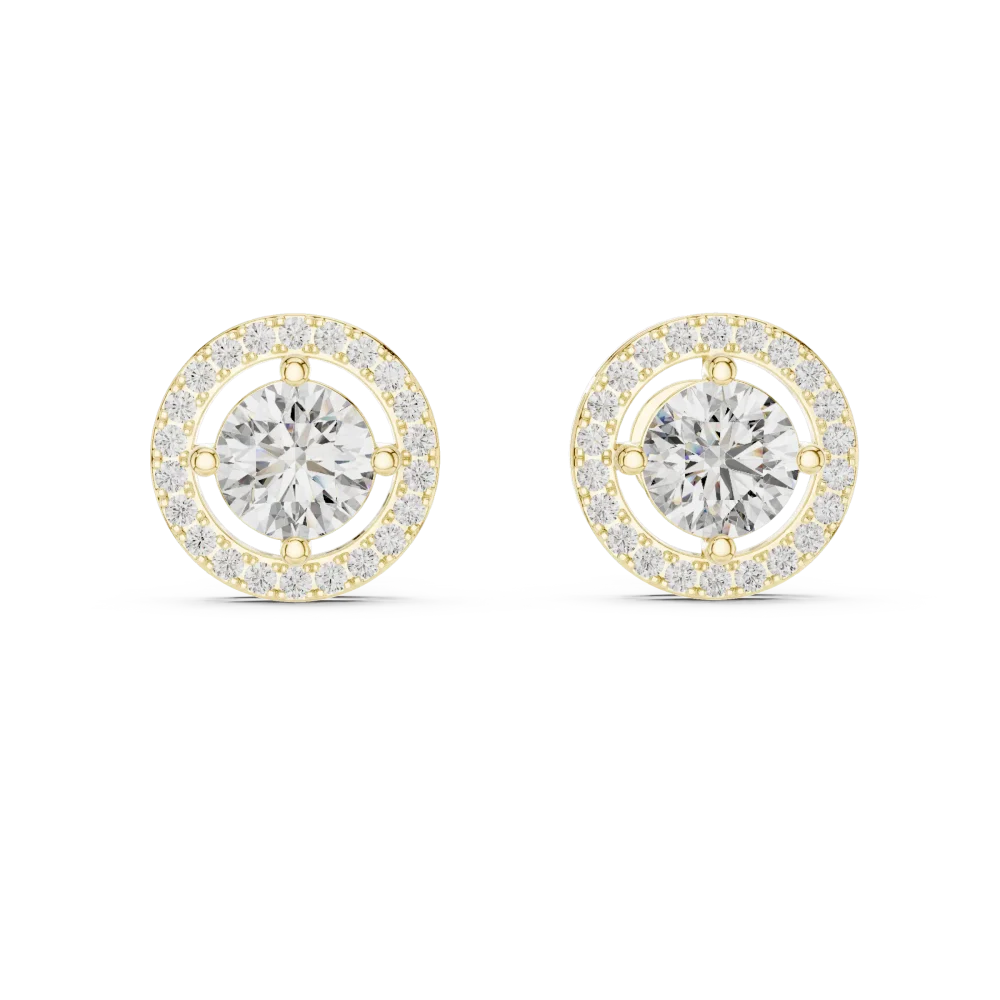 Aurora Halo Diamond Stud Earrings - Image 2