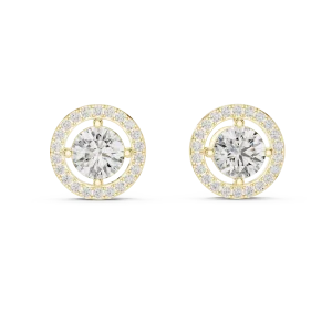 Aurora Halo Diamond Stud Earrings - Image 2