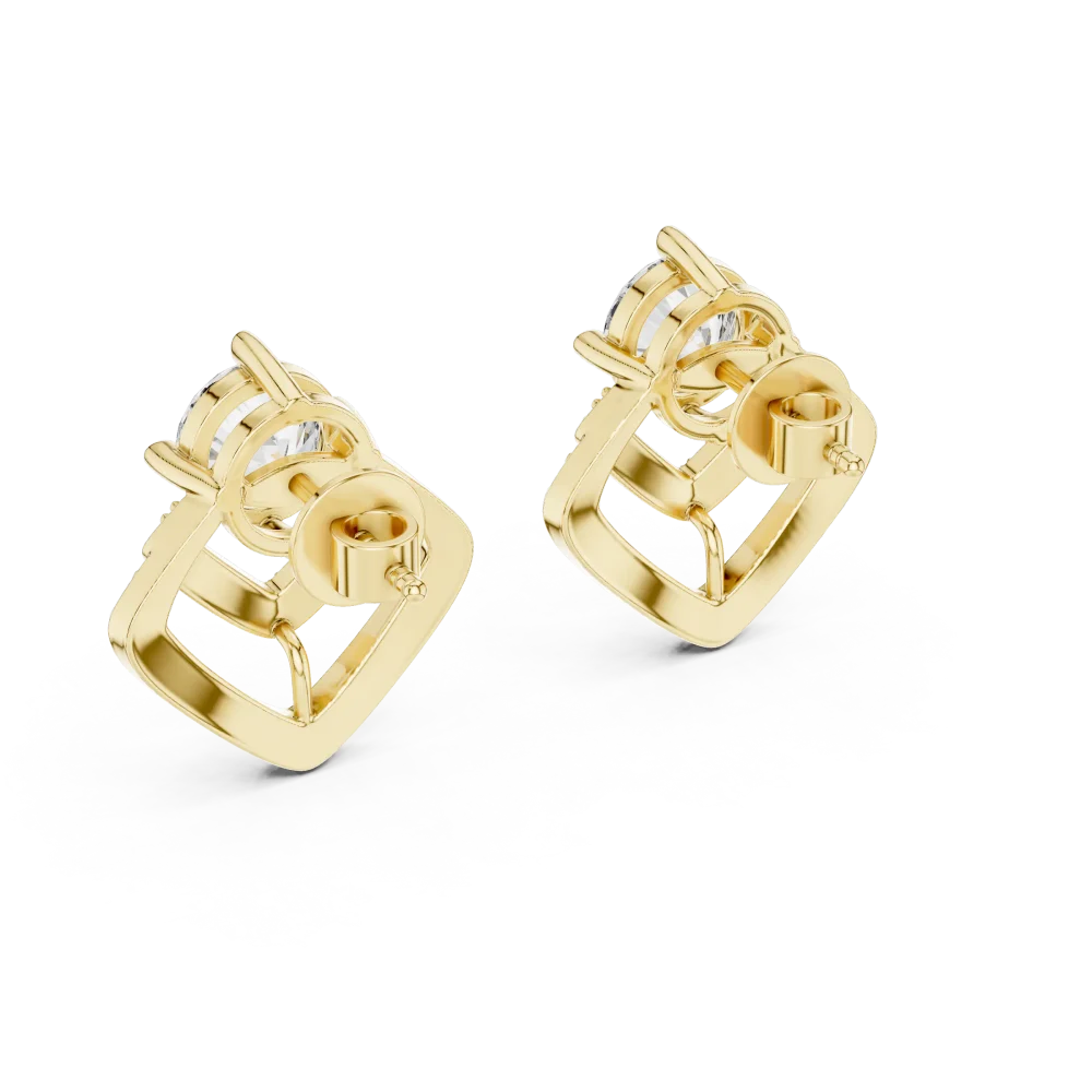 Celeste Round Diamond Stud Earrings - Image 3