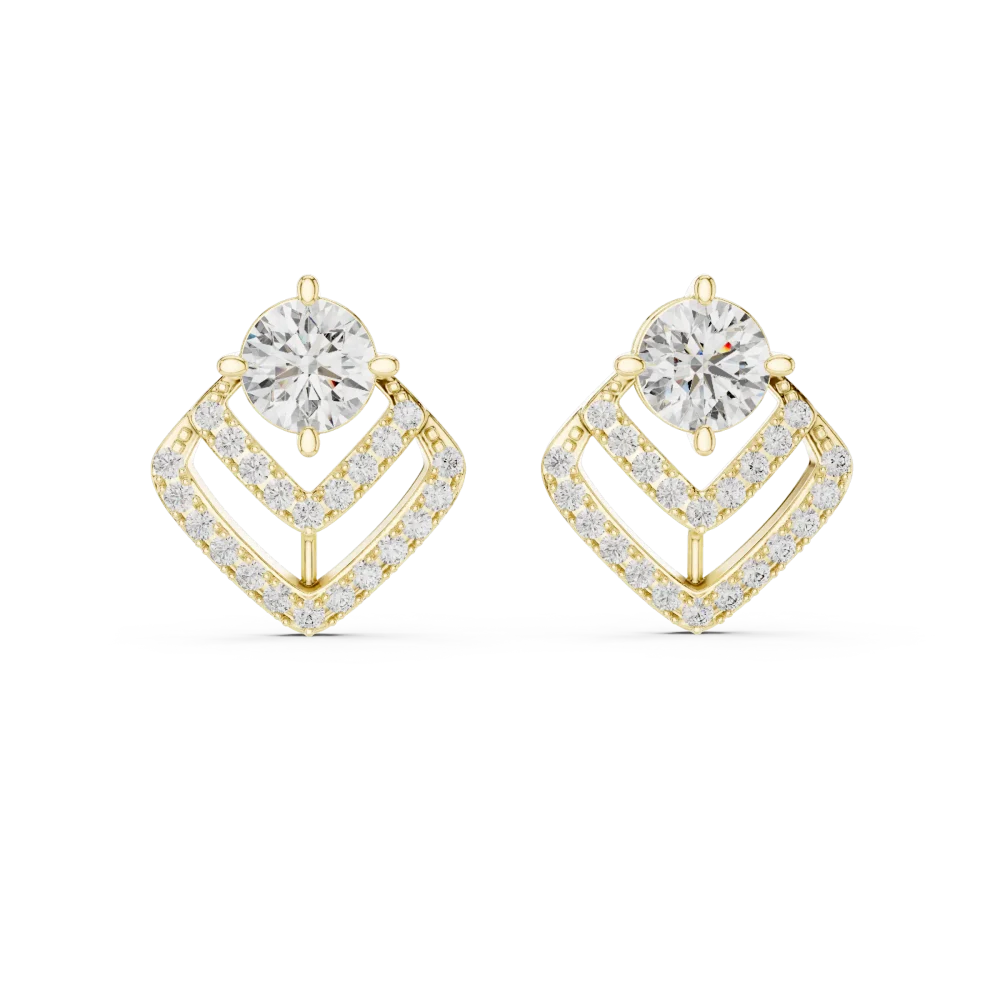 Celeste Round Diamond Stud Earrings - Image 2