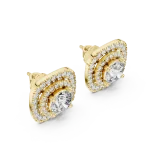 Stella Double Halo Diamond Stud Earrings