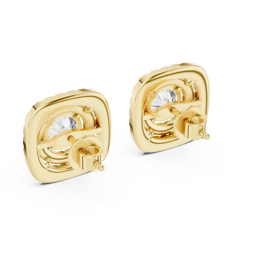 Stella Double Halo Diamond Stud Earrings - Image 3