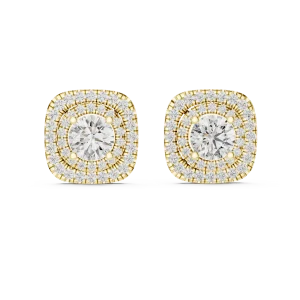Stella Double Halo Diamond Stud Earrings - Image 2