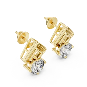 Nova Geometric Diamond Stud Earrings
