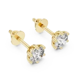 Classic Round Solitaire Stud Earrings