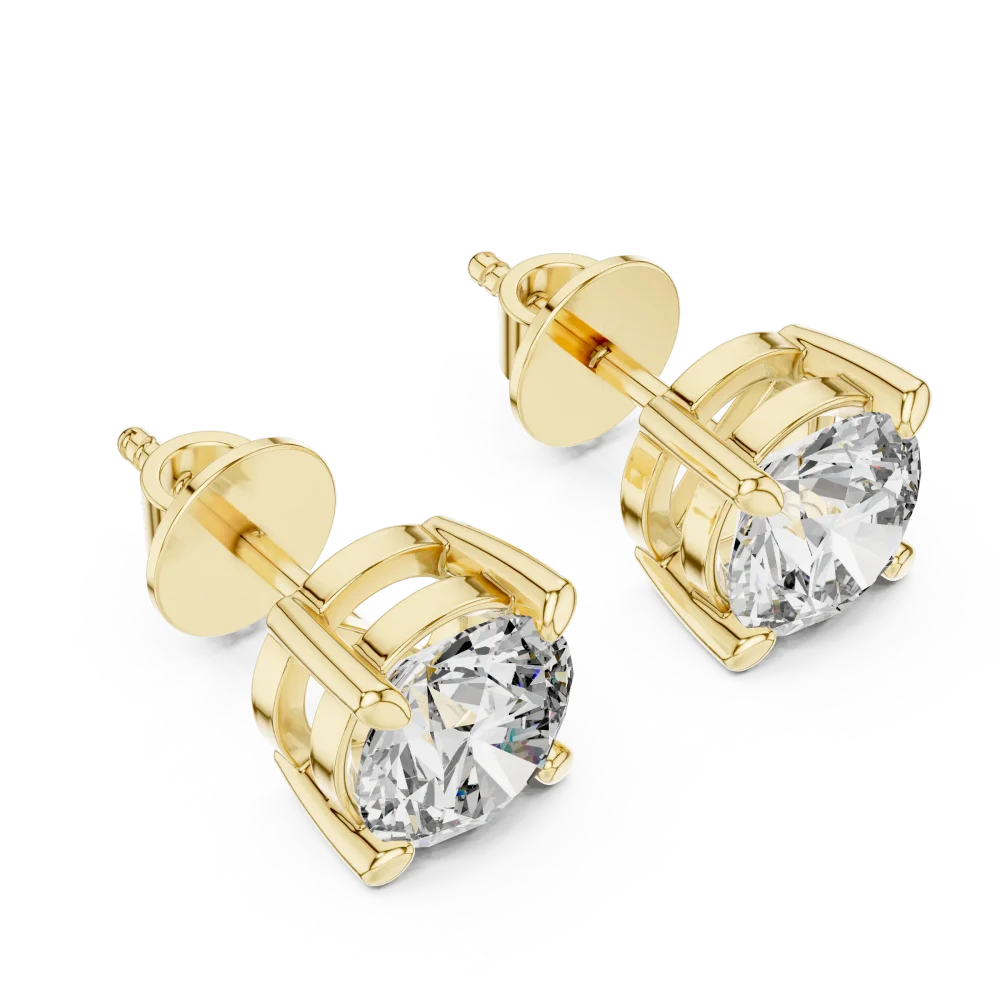 Discover the radiant beauty of these four-prong solitaire stud earrings. Featuring brilliant DIAMEUR diamonds, these studs are a timeless must-have.