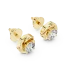 Luminary Round Solitaire fluid sculpted gold stud earrings with brilliant-cut center stones and secure post backings.