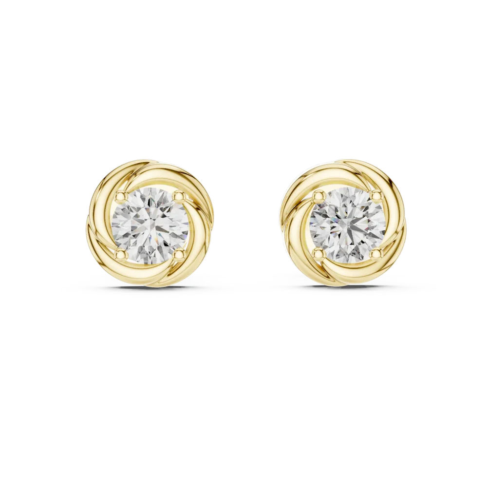 Infinite Ethereal Round Solitaire Stud Earrings - Image 2