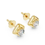 Symmetry Geometric Round Brilliant Solitaire Stud Earrings