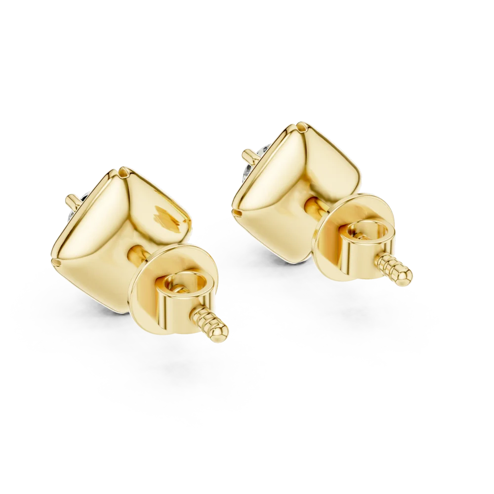 Symmetry Geometric Round Brilliant Solitaire Stud Earrings - Image 3
