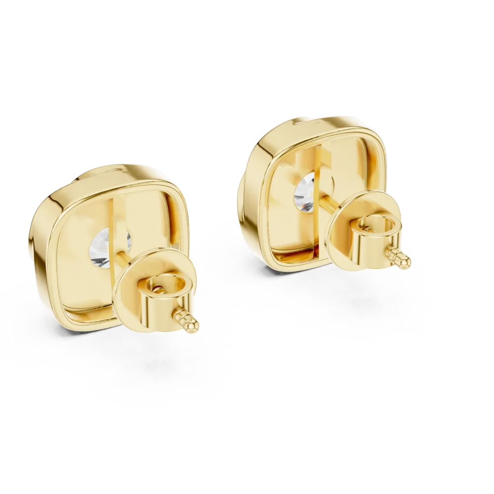 Luminary Round Brilliant Geometric Swirl Solitaire Earrings - Image 3