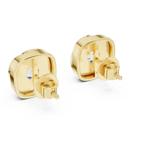 Luminary Round Brilliant Geometric Swirl Solitaire Earrings - Image 3