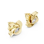 Infinite Silhouette Round Solitaire Stud Earrings