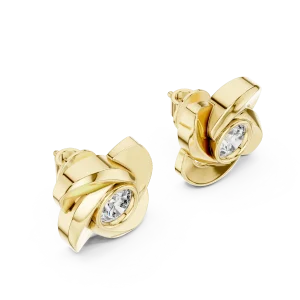 Infinite Silhouette Round Solitaire Stud Earrings