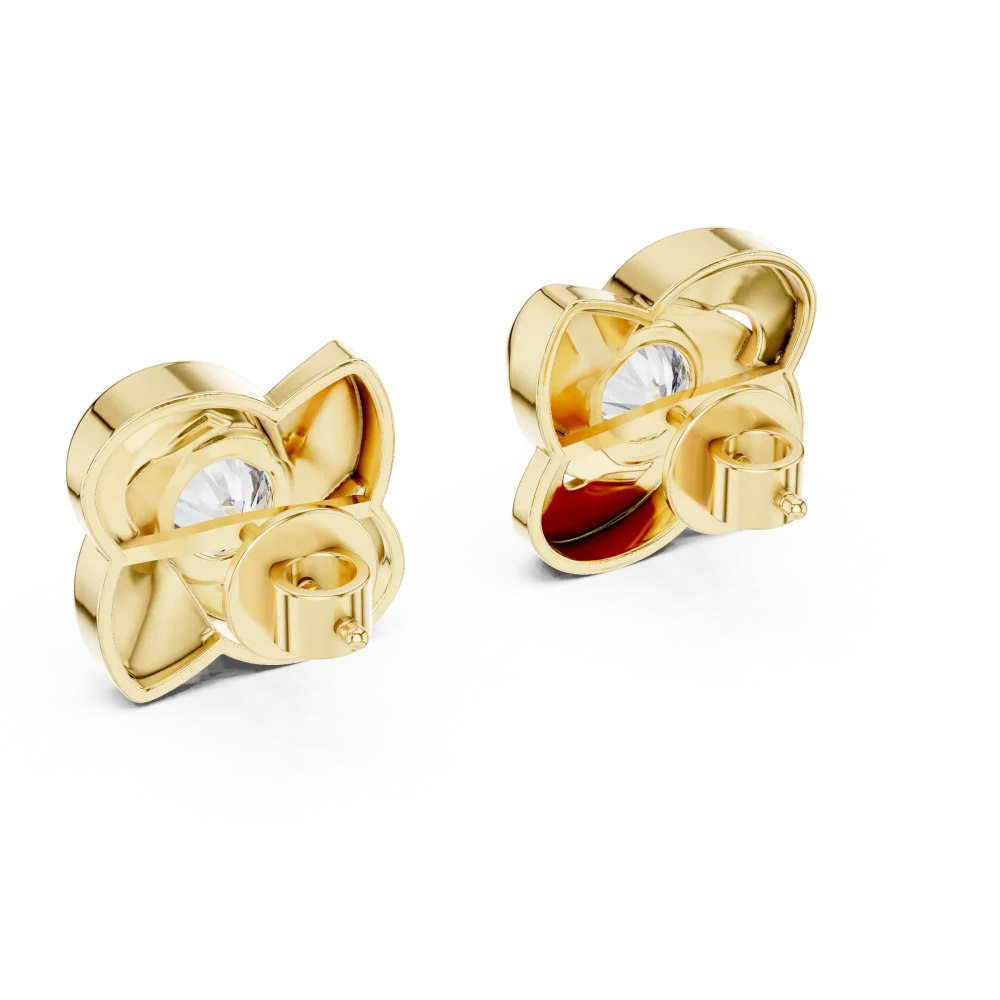 Infinite Silhouette Round Solitaire Stud Earrings - Image 3