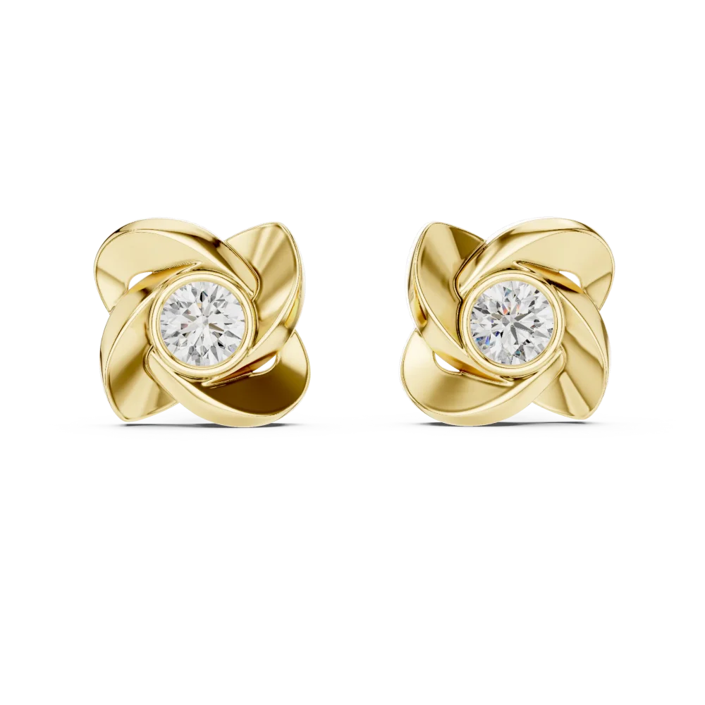 Infinite Silhouette Round Solitaire Stud Earrings - Image 2