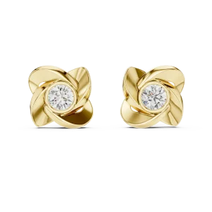 Infinite Silhouette Round Solitaire Stud Earrings - Image 2