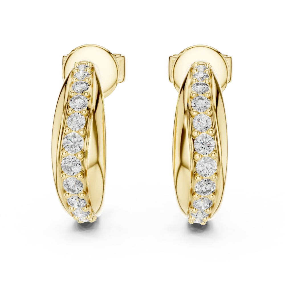 Ethereal Round Pavé-Set Hoop Earrings - Image 2