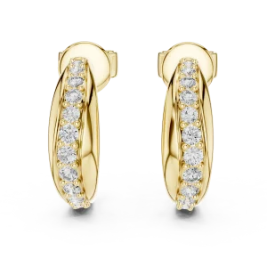 Ethereal Round Pavé-Set Hoop Earrings - Image 2