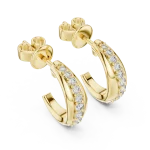 Ethereal Round Pavé-Set Hoop Earrings