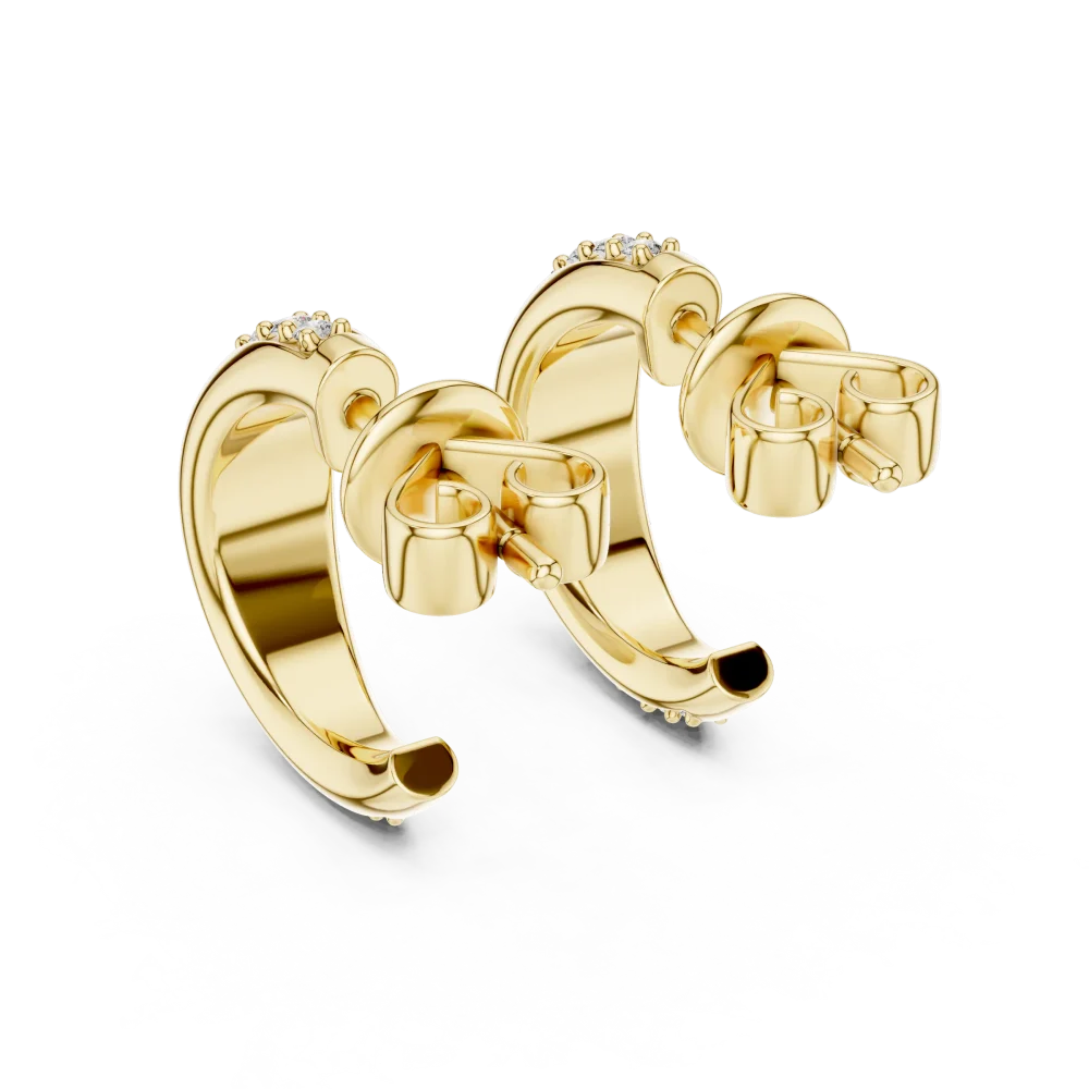 Luminary Round Pavé-Set Architectural Hoop Earrings - Image 4