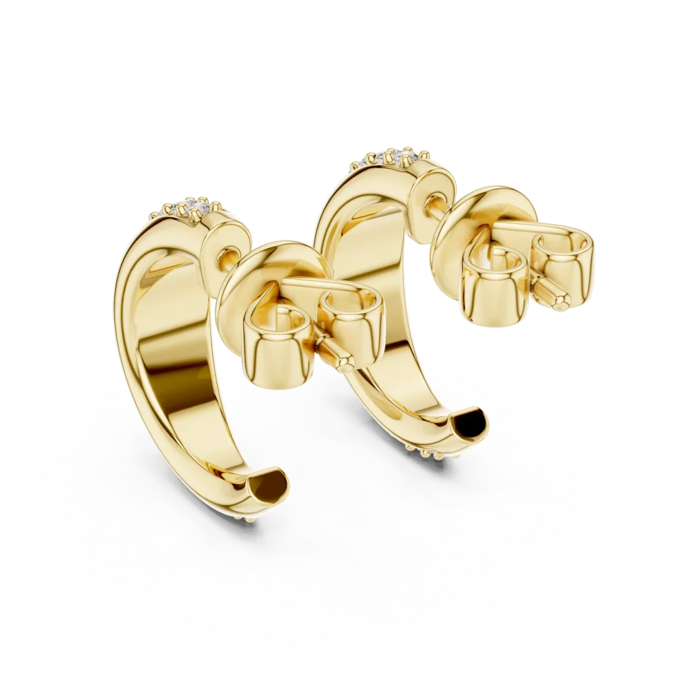 Ethereal Round Pavé-Set Hoop Earrings - Image 3