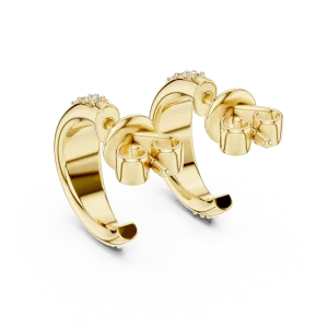 Ethereal Round Pavé-Set Hoop Earrings - Image 3