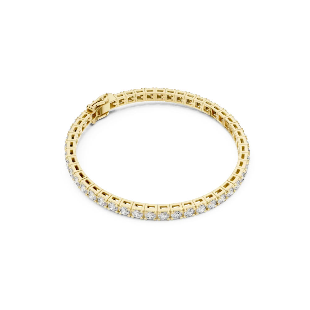 Experience timeless luxury with this brilliant-cut DIAMEUR lab-grown diamond tennis bracelet. Masterfully crafted for elegance. Shop this icon now.
