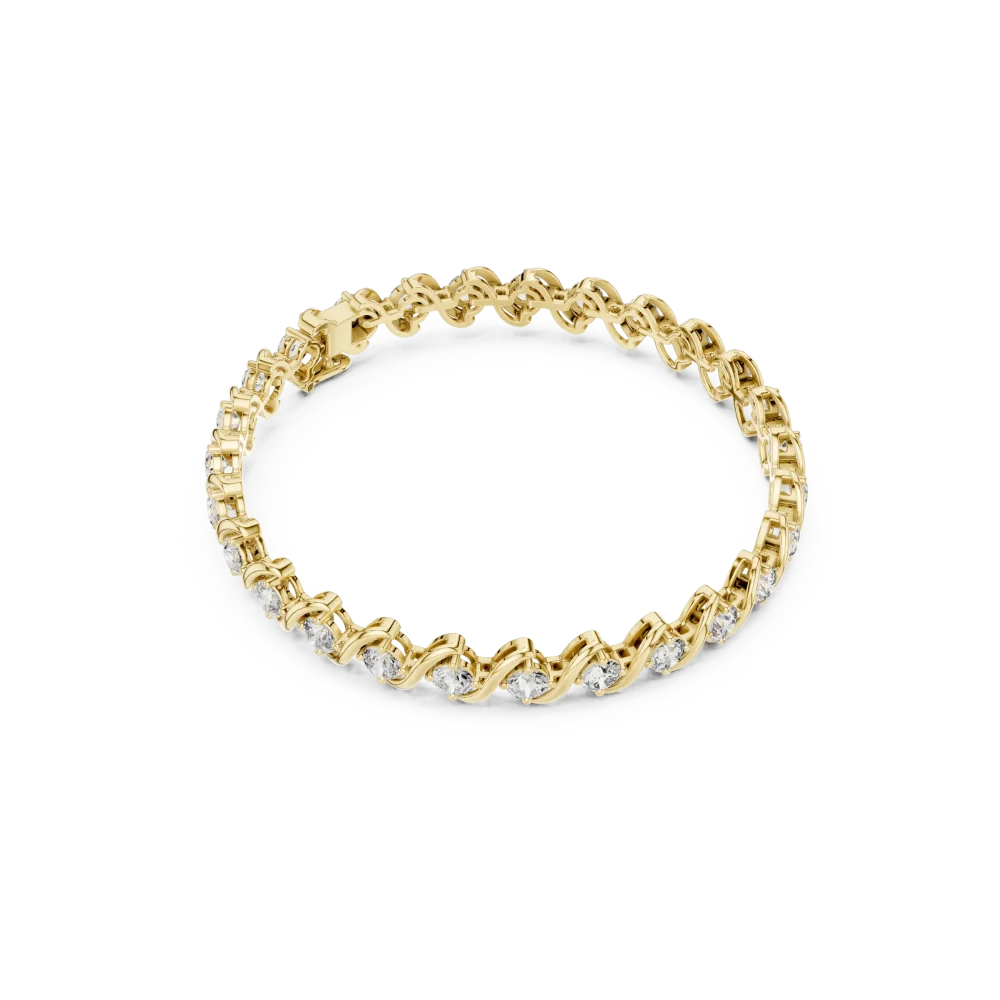 Discover the radiant elegance of our fluid tennis bracelet featuring 27 brilliant-cut DIAMEUR lab-grown diamonds. Elevate your style and shop today.