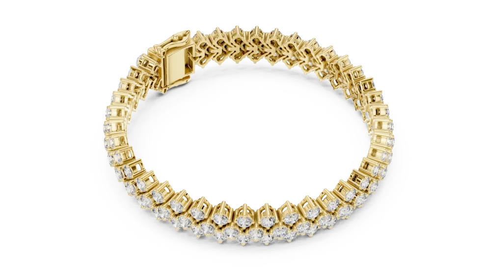 Discover the brilliance of our double-row tennis bracelet, featuring high-quality DIAMEUR diamonds. Elevate your collection with this modern classic.