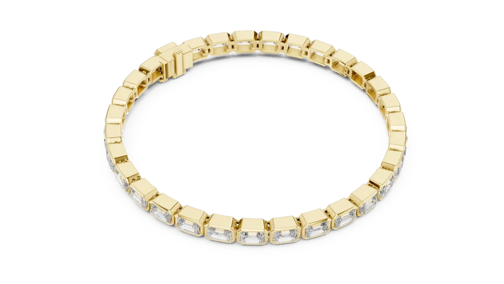 Discover the radiant elegance of this emerald-cut tennis bracelet, featuring premium lab-grown DIAMEUR diamonds. Shop this modern luxury classic today.
