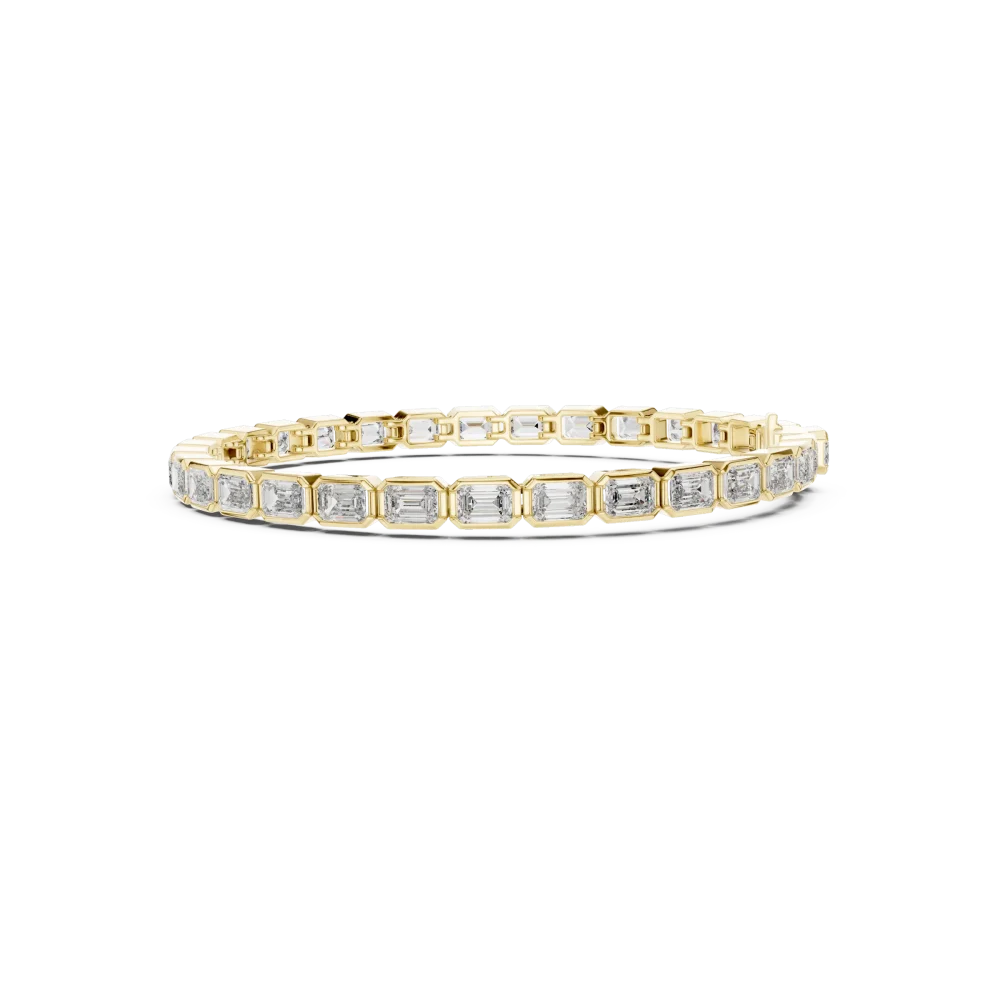 Architectural Emerald Cut Bezel-Set Statement Tennis Bracelet - Image 3