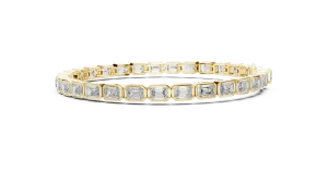 Symmetry Emerald Cut Bezel-Set Architectural Tennis Bracelet - Image 3