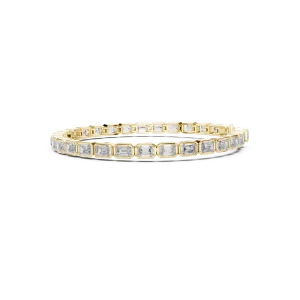 Architectural Emerald Cut Bezel-Set Statement Tennis Bracelet - Image 3