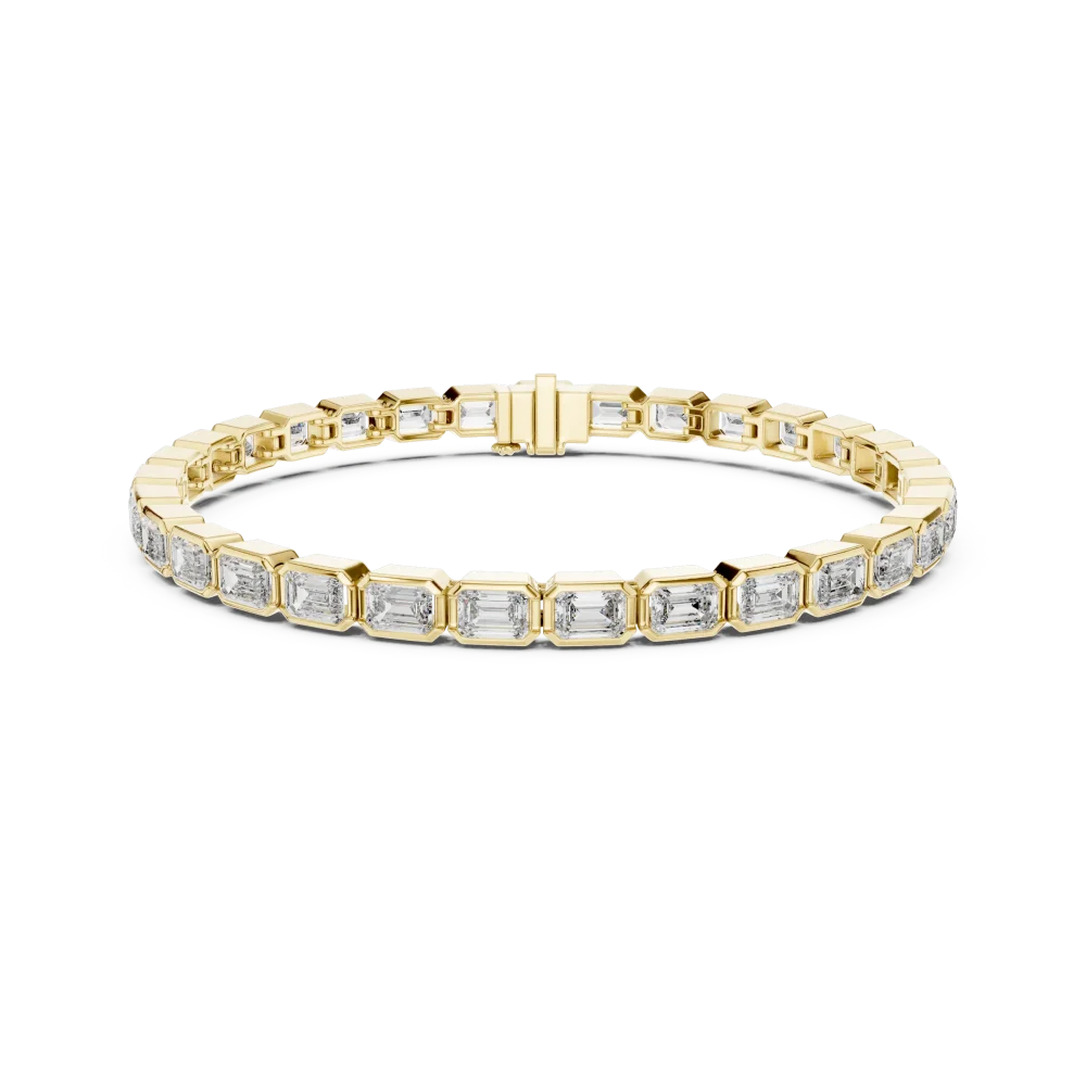 Architectural Emerald Cut Bezel-Set Statement Tennis Bracelet - Image 2