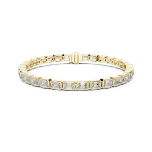 Architectural Emerald Cut Bezel-Set Statement Tennis Bracelet - Image 2
