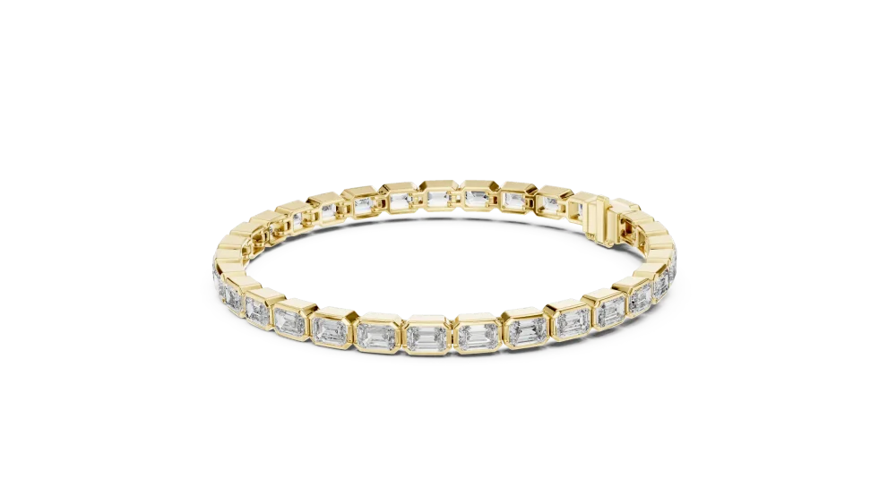 Architectural Emerald Cut Bezel-Set Tennis Bracelet - Image 3