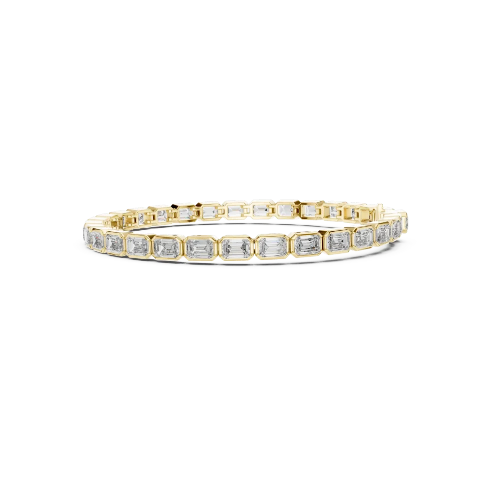 Architectural Emerald Cut Bezel-Set Eternity Tennis Bracelet - Image 3
