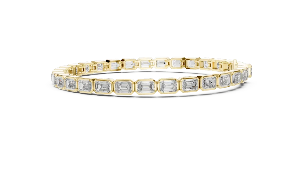 Architectural Emerald Cut Bezel-Set Tennis Bracelet - Image 4