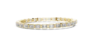 Architectural Emerald Cut Bezel-Set Tennis Bracelet - Image 4